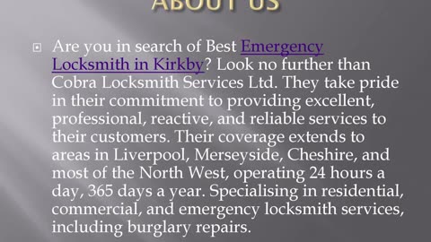 Best Emergency Locksmith in Kirkby
