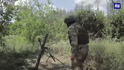 Tray mortar crews working in the Kupyansk direction