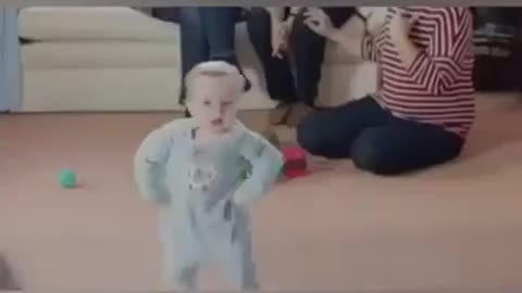 Baby learns how to walk