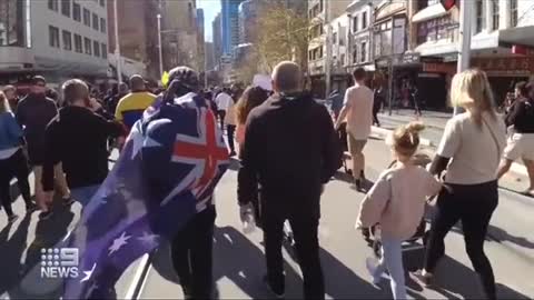 THOUSANDS swarm Sydney's CBD protesting the lockdown!