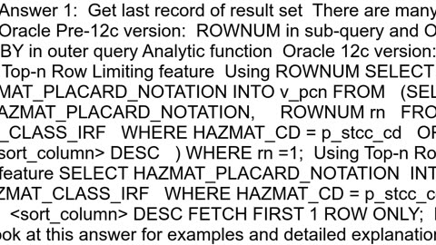 Get last record of result set