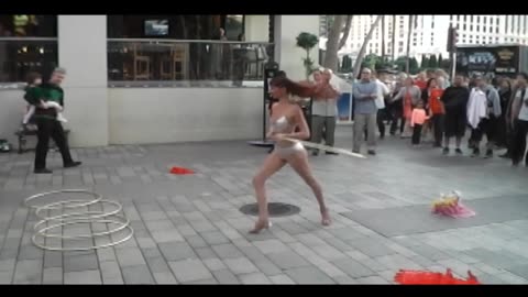 Sexy Italian hula hoop dancer.