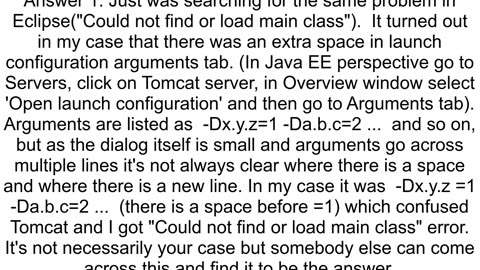 Could not find or load main class in both Tomcat and Workspace