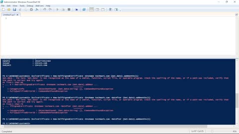 Generate SSL certificate with PowerShell