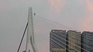 Skateboarder Takes A Deep Dive After Bridge Stunt Goes South