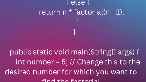 Factorial Program in Java