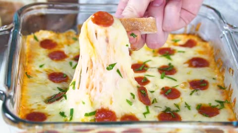 This Pizza Dip is creamy, cheesy and packed with delicious pizza flavor