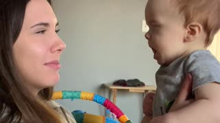 Baby Boy Has Screaming Contest with Sister