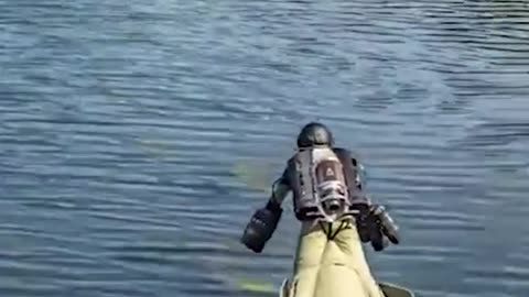 This jet suit uses over 1000bhp of jet engine power