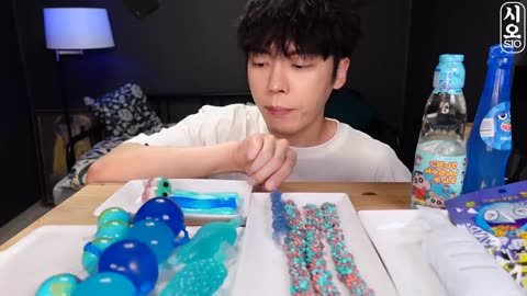 ASMR Eating Blue Food All Day 🥶🔵💙😍