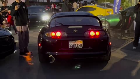 Toyota supra shows out at car meet