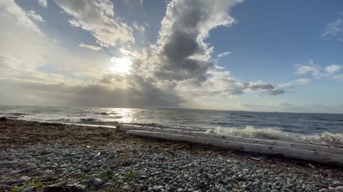 relax meditation - crescent beach beautiful waves ocean wind sound British Columbia Canada