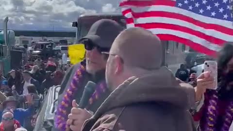 California Truckers Sing "Amazing Grace" As They Are About to Take Off for Washington, D.C.