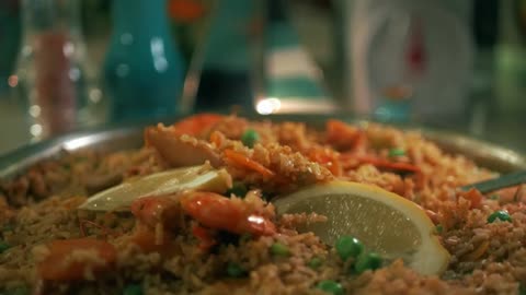 Delicious Seafood Paella Cooking in 5 Easy Steps - Paella Spanish Rice Dish Recipe