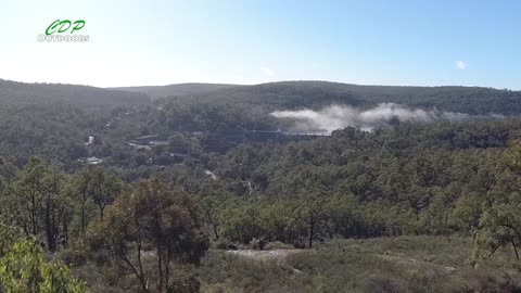 Time lapse. Mist Falling Off Mundaring Weir