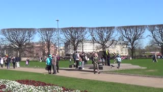 Celebration in honor of the Victory Day in the city center of St. Petersburg