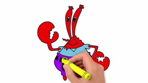 How to Draw Mr Crab from Spongebob Easy Step by Step and Coloring