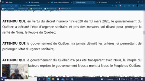 NOUS LE PEUPLE du QUÉBEC - 8 Novembre 2021