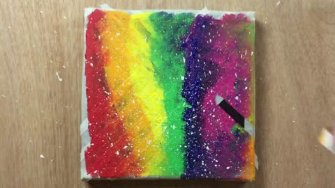 Rainbow Abstract Painting with Masking Tape / Acrylic Painting /Satisfying ASMR