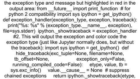 How do I suppress tracebacks in Jupyter