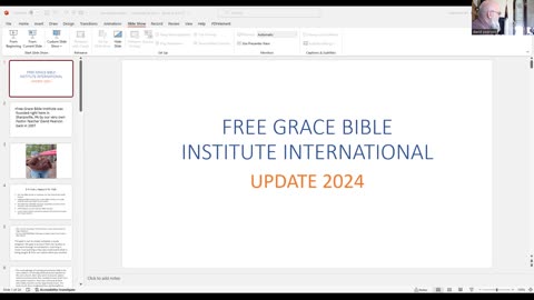 Sunday May 19, 2024 Free Grace Bible Institue Info & Update