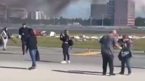 PLANE CRASHES IN MIAMI WHEN LANDING GEAR ON PLANE COLLAPSES DURING LANDING