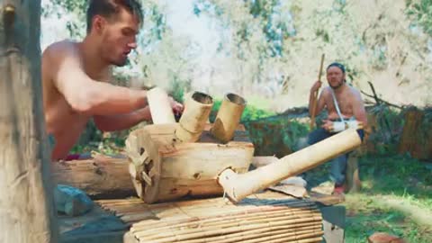 Primitive Technology: CRAFTING a Bamboo Motorcycle (to escape