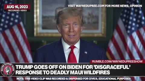Trump Takes On Biden's Reaction To Maui Wildfires