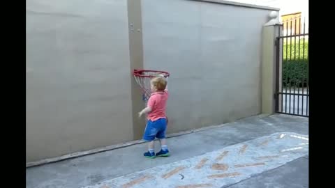 Amazing kid playing basketball