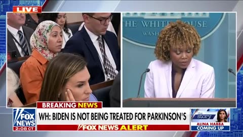 Karine Jean-Pierre asked whether Biden is being treated for Parkinson's disease