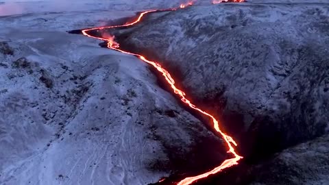 Lava on Iceland "Drone footage"