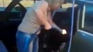 Woman and car wash