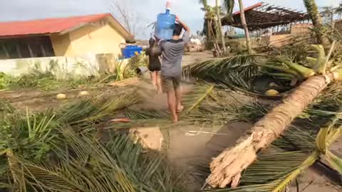 THE FOTAGE OF TYPHOON ODETTE IN SIARGAO.PHILIPPINES.