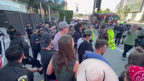 Pro Palestine, Anti-Israel Protest in Downtown Los Angeles