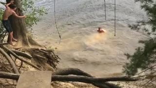 Collab copyright protection - big guy attempts to rope swing fails