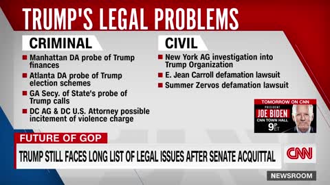 Trump facing legal problems post-impeachment acquittal