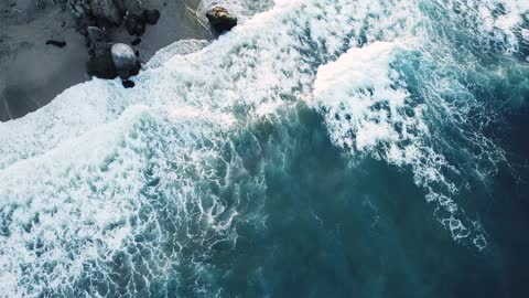Mesmerizing sea waves captured by a drone