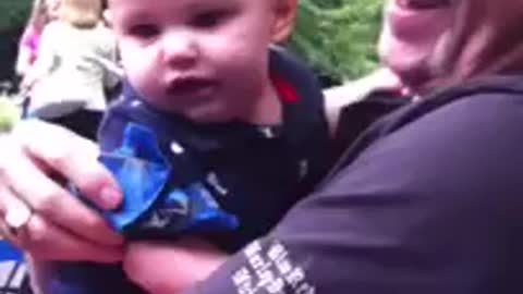 Baby Laughs At Grandfather's Teasing In The Most Adorable Way