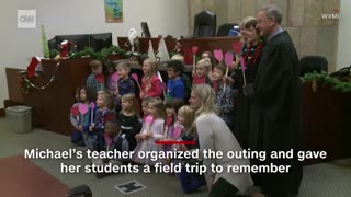 5-year-old boy's entire kindergarten class showed up for his adoption hearing