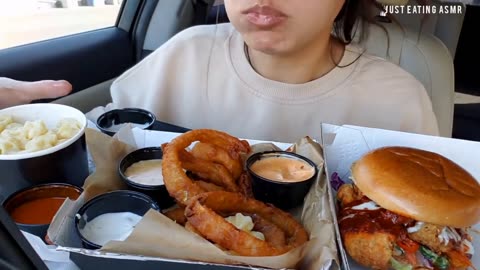 TWILIGHT ASMR best BURGER🍔compilation (ft. onion rings & fries) burger eating_mukbang 🍔🍟