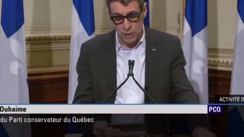 Conférence de presse Eric Duhaime afin de réclamer la fin de l’urgence sanitaire