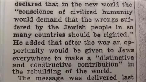 Nuevo Orden Mundial NOM, prometido a los Judios en 1940. Globalistas