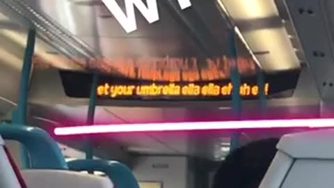 Wtf subway sign says rihanna's umbrella lyrics