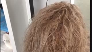 Blow dry curly hair