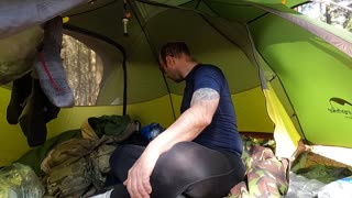 Mini vlog on the tent while wildcamping