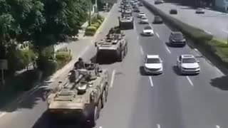 Chinese convoys of equipment going to Fujian province