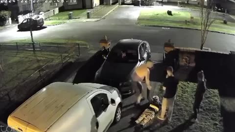 Man catches someone trying to steal from his van.