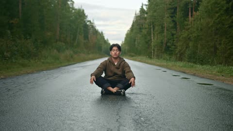 yoga at road