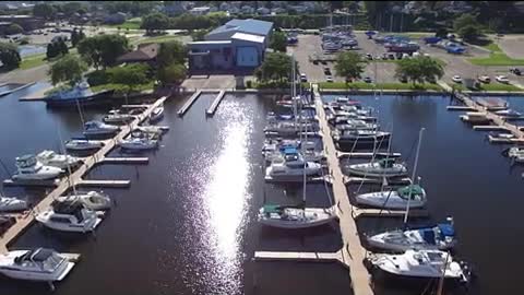 Manitowoc Marina Drone view