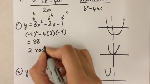 Grade 10 Math - Finding the number of x intercepts using discriminant (Lesson 6.4)